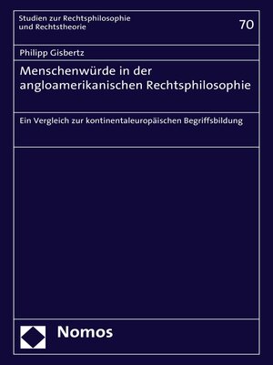 cover image of Menschenwürde in der angloamerikanischen Rechtsphilosophie
